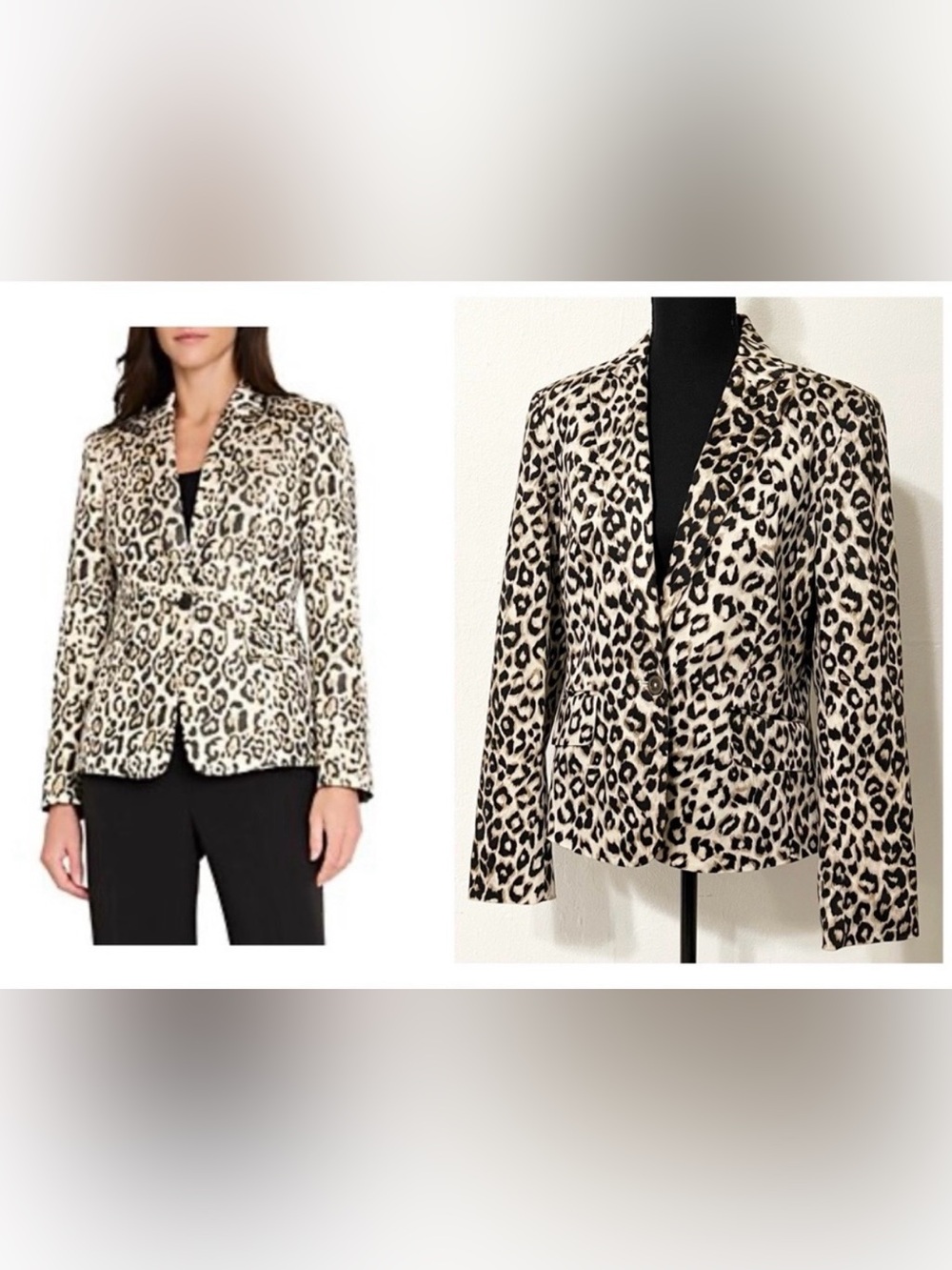 Jones New York Leopard Print Blazer Modern Contemporary Elegant Versatile Career